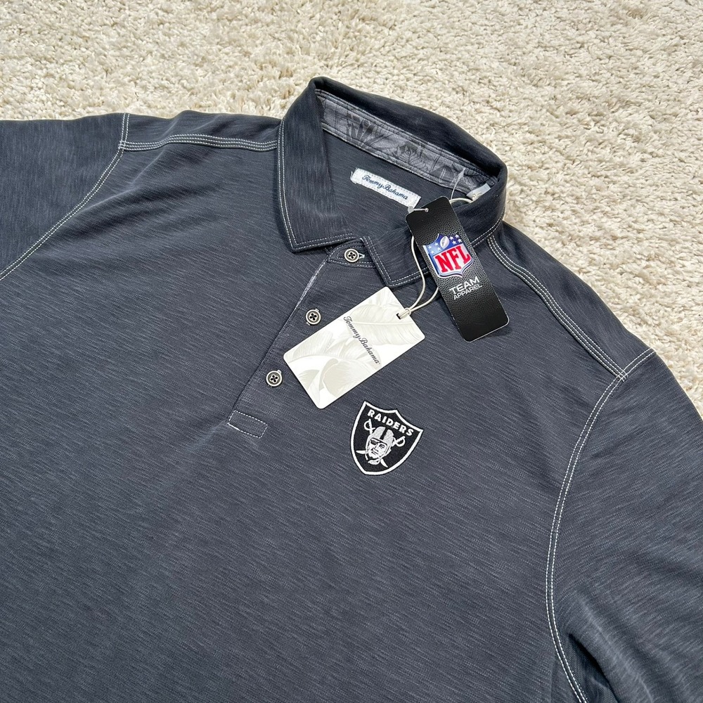 Tommy Bahama Las Vegas Raiders Polo XXL Black NFL Palmetto Paradise Oakland New